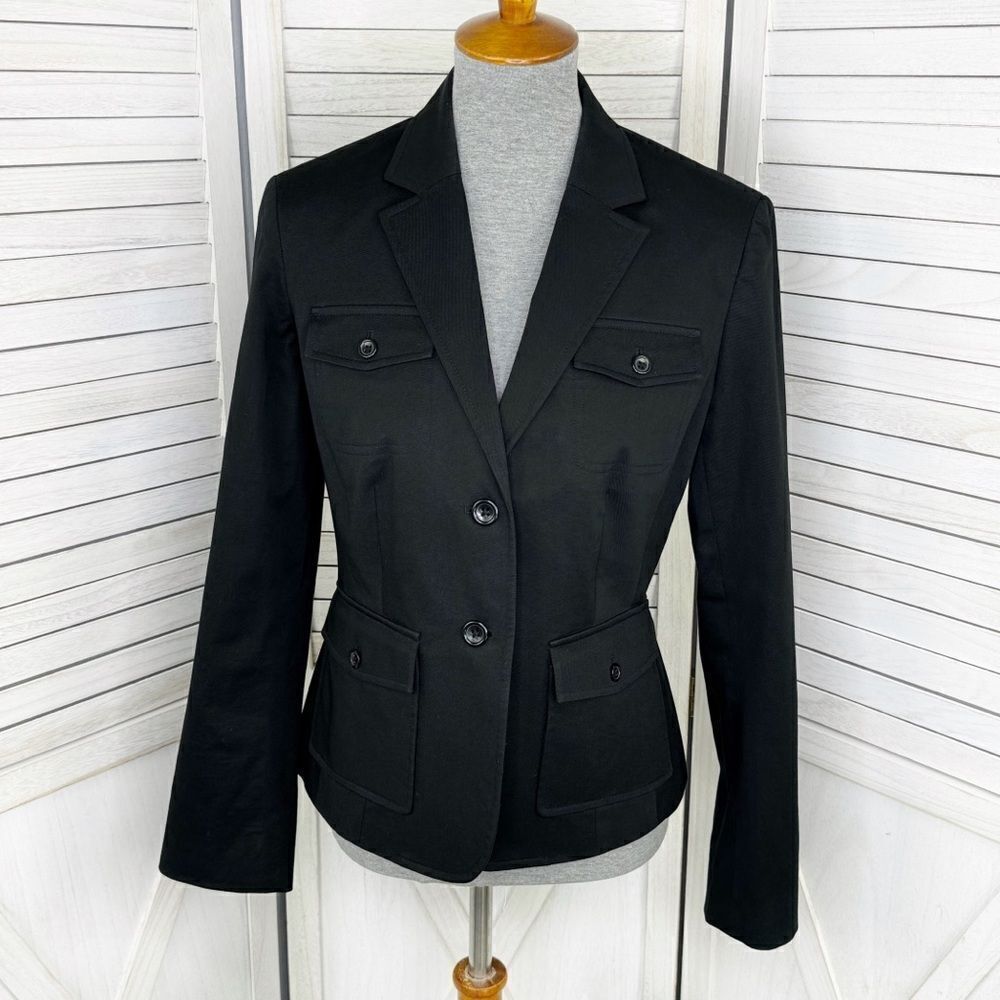 Victoria's Secret Blazer Women 8 Black Body By Victoria Cotton Twill Jacket